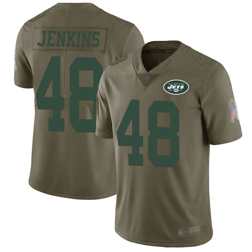 New York Jets Limited Olive Youth Jordan Jenkins Jersey NFL Football #48 2017 Salute to Service